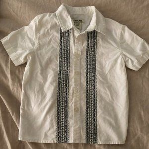 Cherokee White and Blue trimmed boys 5T short sleeve button down shirt